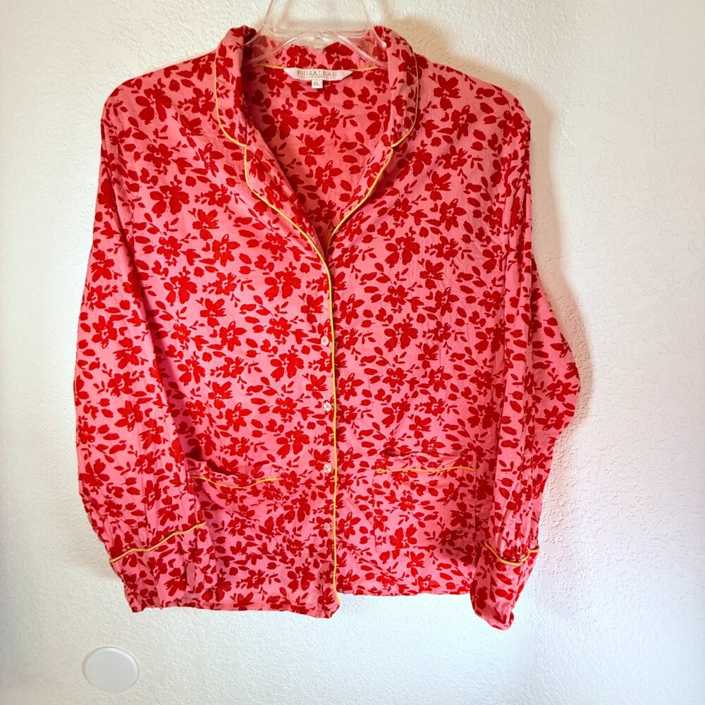 Shiraleah Noelle Pink Red Pajamas Womens Size XL 100% Cotton Floral Cottagecore - Picture 11 of 11